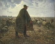 jean-francois millet Shepherd Tending His Flock Spain oil painting artist